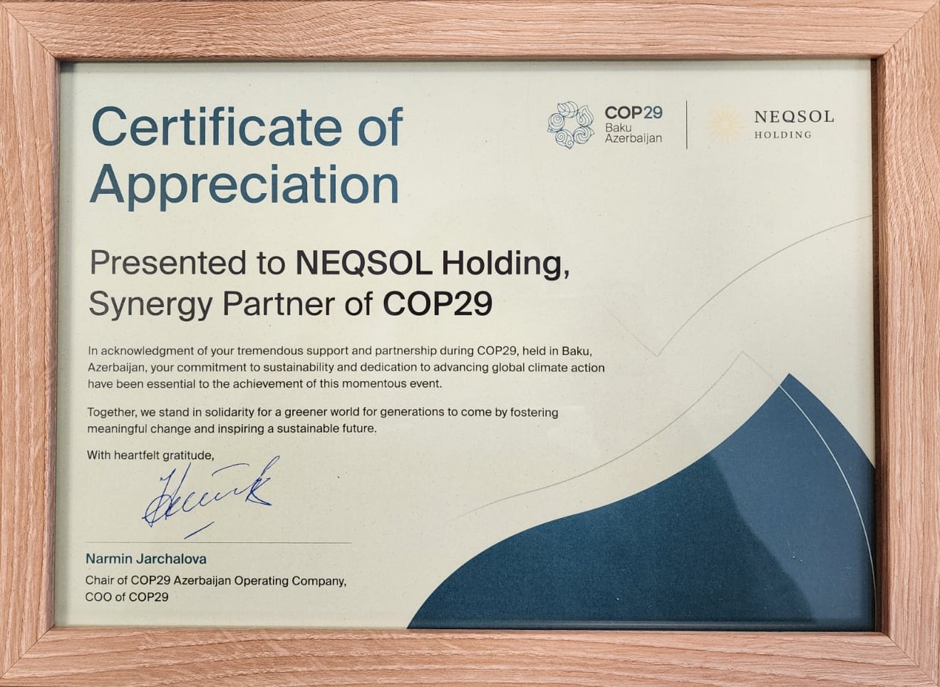 NEQSOL Holding successfully participates at COP29 (PHOTO)