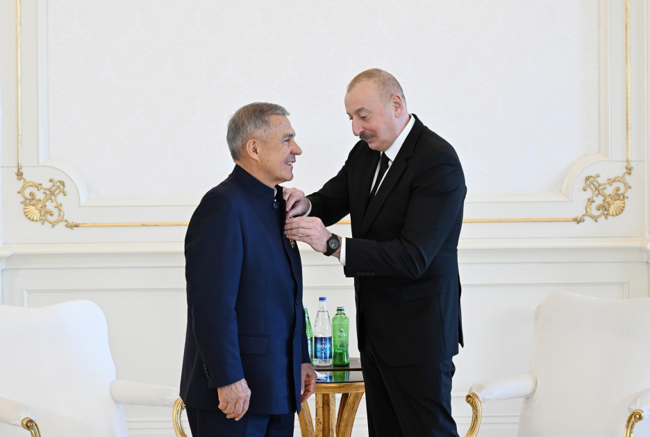 President Ilham Aliyev meets with Rais of Republic of Tatarstan of Russia (PHOTO/VIDEO)