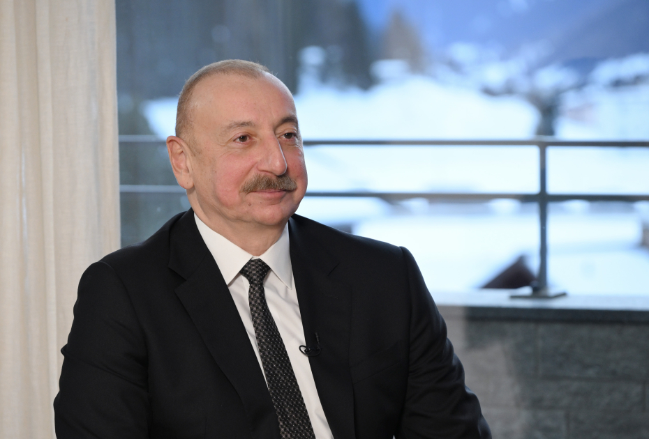Президент Ильхам Алиев дал интервью китайскому телеканалу CGTN в Давосе (ФОТО/ВИДЕО)