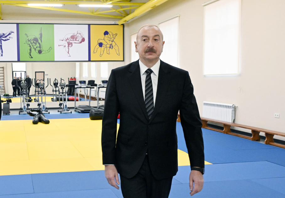 Президент Ильхам Алиев ознакомился с условиями, созданными в спортивном лицее «Вэтэн» после реконструкции (ФОТО/ВИДЕО)