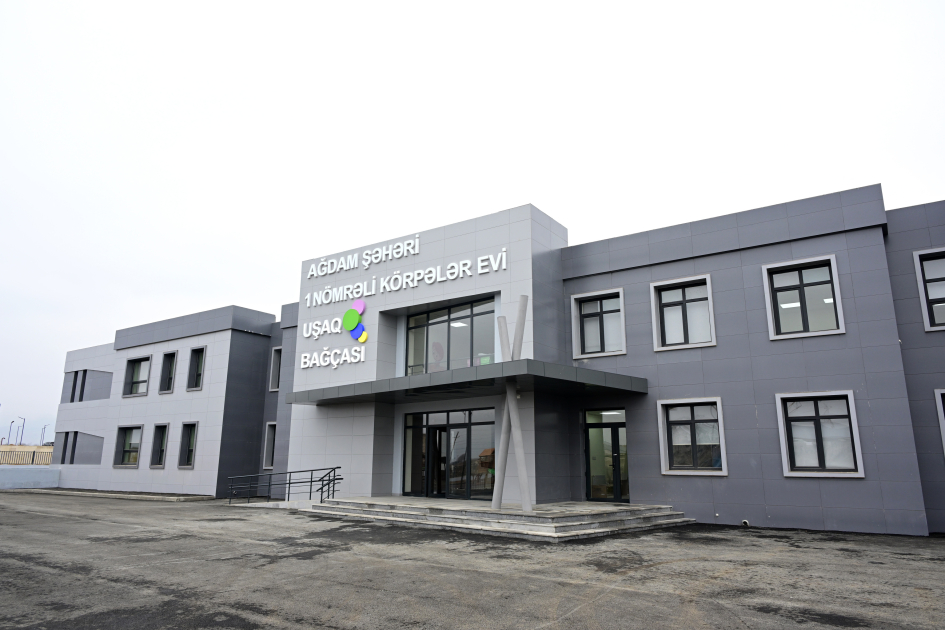 President Ilham Aliyev, First Lady Mehriban Aliyeva inspect construction progress at nursery-kindergarten No.1 in Aghdam (PHOTO)