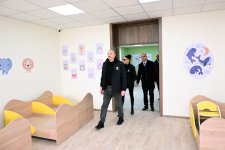 President Ilham Aliyev, First Lady Mehriban Aliyeva inspect construction progress at nursery-kindergarten No.1 in Aghdam (PHOTO)