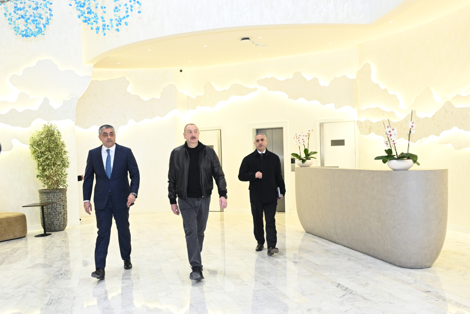 Президент Ильхам Алиев принял участие в открытии отеля Bulud в Ханкенди (ФОТО)