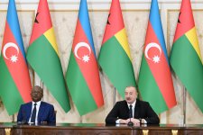 Президент Азербайджана Ильхам Алиев и Президент Гвинеи-Бисау Умару Сисоку Эмбало выступили с заявлениями для прессы (ФОТО/ВИДЕО)
