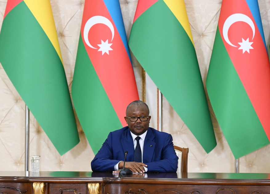 Президент Азербайджана Ильхам Алиев и Президент Гвинеи-Бисау Умару Сисоку Эмбало выступили с заявлениями для прессы (ФОТО/ВИДЕО)