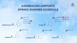 Spring-Summer season at Azerbaijan airports - new destinations and increased flights