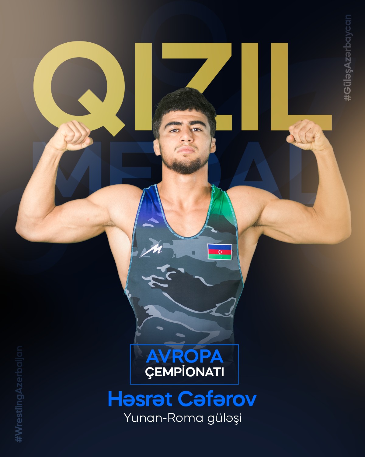 Азербайджанский борец Гурбан Гурбанов завоевал золото на чемпионате Европы (ФОТО)