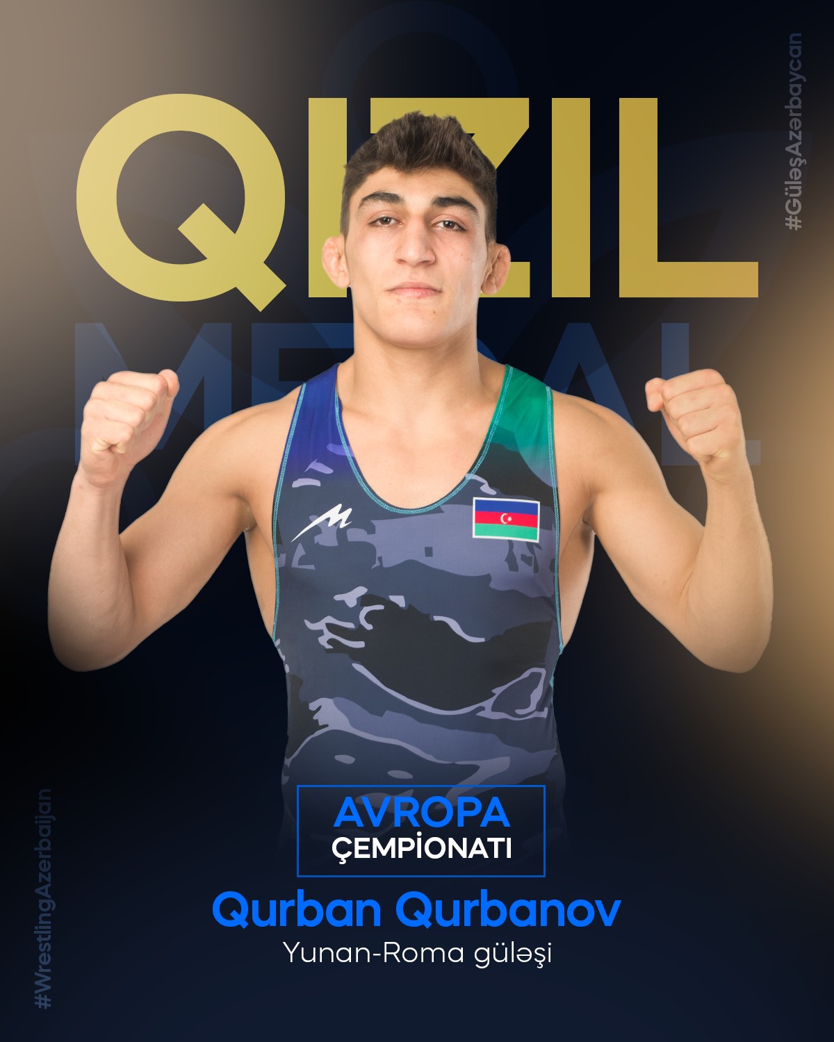Азербайджанский борец Гурбан Гурбанов завоевал золото на чемпионате Европы (ФОТО)