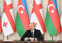 Президент Ильхам Алиев и Президент Михеил Кавелашвили выступили с заявлениями для прессы (ФОТО/ВИДЕО)