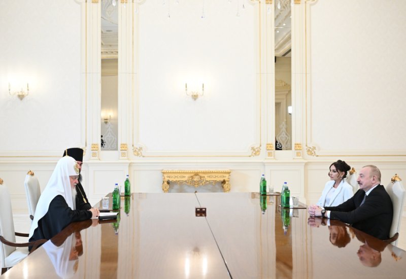Президент Азербайджана Ильхам Алиев и Первая леди Мехрибан Алиева встретились с Патриархом Московским и всея Руси Кириллом (ФОТО/ВИДЕО)