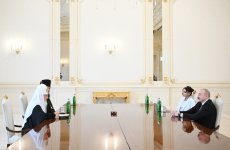 Президент Азербайджана Ильхам Алиев и Первая леди Мехрибан Алиева встретились с Патриархом Московским и всея Руси Кириллом (ФОТО/ВИДЕО)