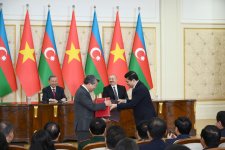 Состоялась церемония обмена документами, подписанными между Азербайджаном и Вьетнамом (ФОТО/ВИДЕО)