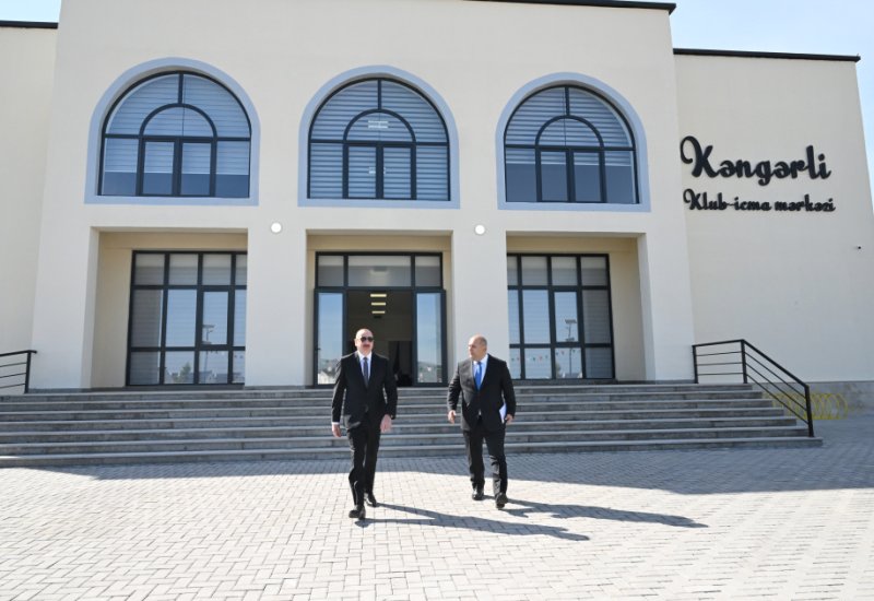 Президент Ильхам Алиев ознакомился с условиями, созданными в сельском клубно-общинном центре в селе Кенгерли Агдамского района (ФОТО)