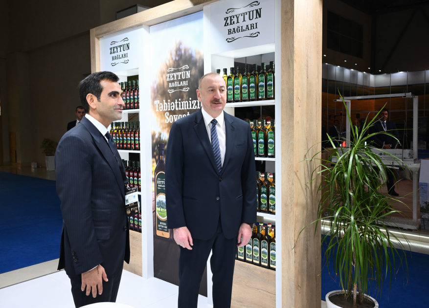 Президент Ильхам Алиев ознакомился с выставками InterFood Azerbaijan и Caspian Agro (ФОТО)