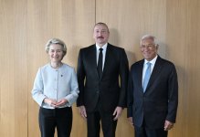 В Тиране состоялась встреча Президента Ильхама Алиева с президентом Совета Европейского Союза и президентом Европейской комиссии (ФОТО)