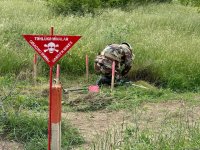 Представители СМИ ознакомились с ходом гуманитарной деятельности по разминированию в Агдаме (ФОТО)