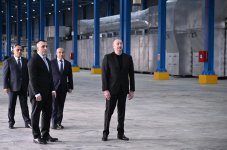 Президент Ильхам Алиев принял участие в открытии предприятия по производству строительных материалов в Геранбое (ФОТО)