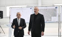 Президент Ильхам Алиев принял участие в открытии в городе Евлах водоочистной установки с применением технологии песочной фильтрации (ФОТО)
