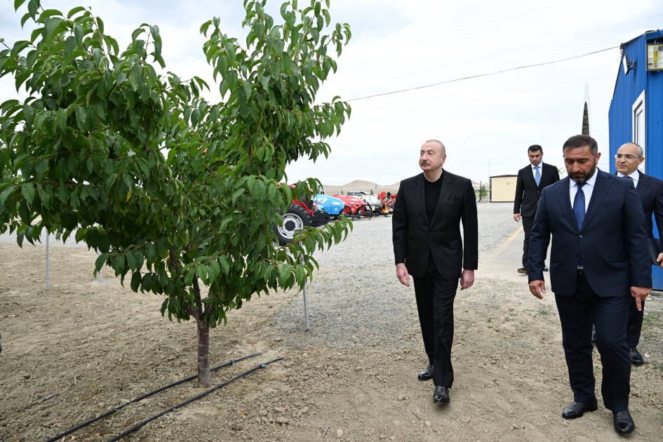 Президент Ильхам Алиев принял участие в открытии Евлахского пилотного агропарка (ФОТО)
