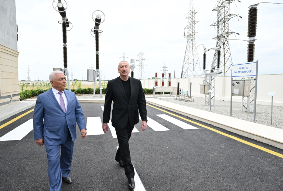 Президент Ильхам Алиев принял участие в открытии узловой подстанции "Евлах", Регионального учебно-тренировочного и лабораторного центра (ФОТО)