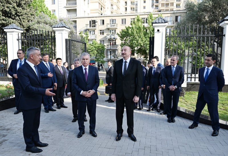 Президент Ильхам Алиев и Президент Шавкат Мирзиёев приняли участие в открытии нового здания посольства Узбекистана в Азербайджане (ФОТО/ВИДЕО)