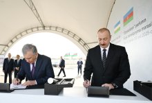 Президент Ильхам Алиев и Президент Шавкат Мирзиёев заложили фундамент парка "Узбекистан" в Баку (ФОТО/ВИДЕО)