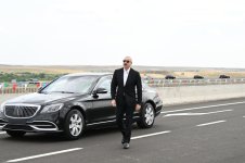 Президент Ильхам Алиев принял участие в открытии дороги Ахмедбейли-Физули-Шуша (ФОТО/ВИДЕО)