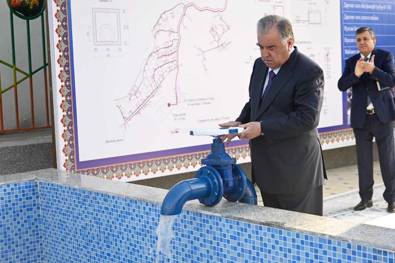 New drinking water supply line launched in Sangiston village of Tajikistan