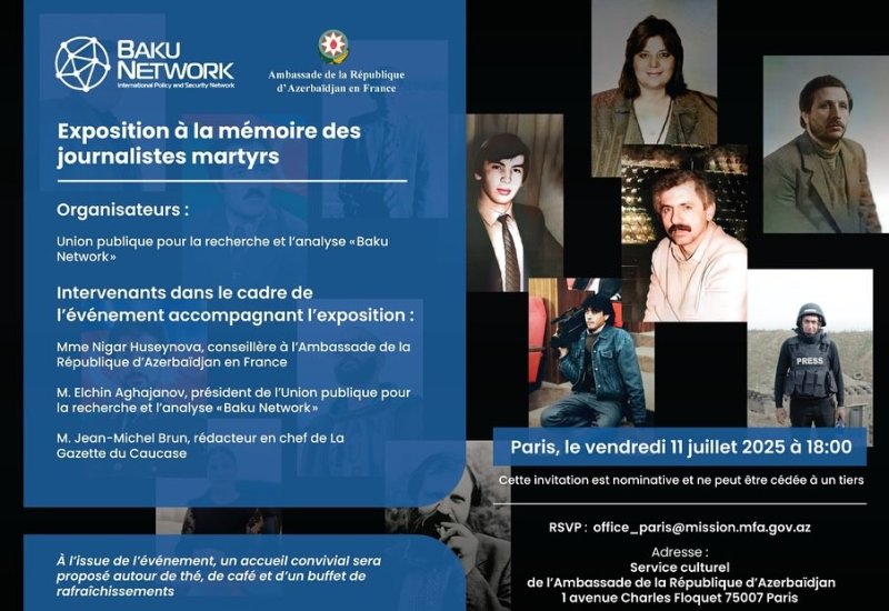 Azerbaijan’s Embassy in France and Baku Network organize exhibition in memory of fallen journalists (PHOTO)