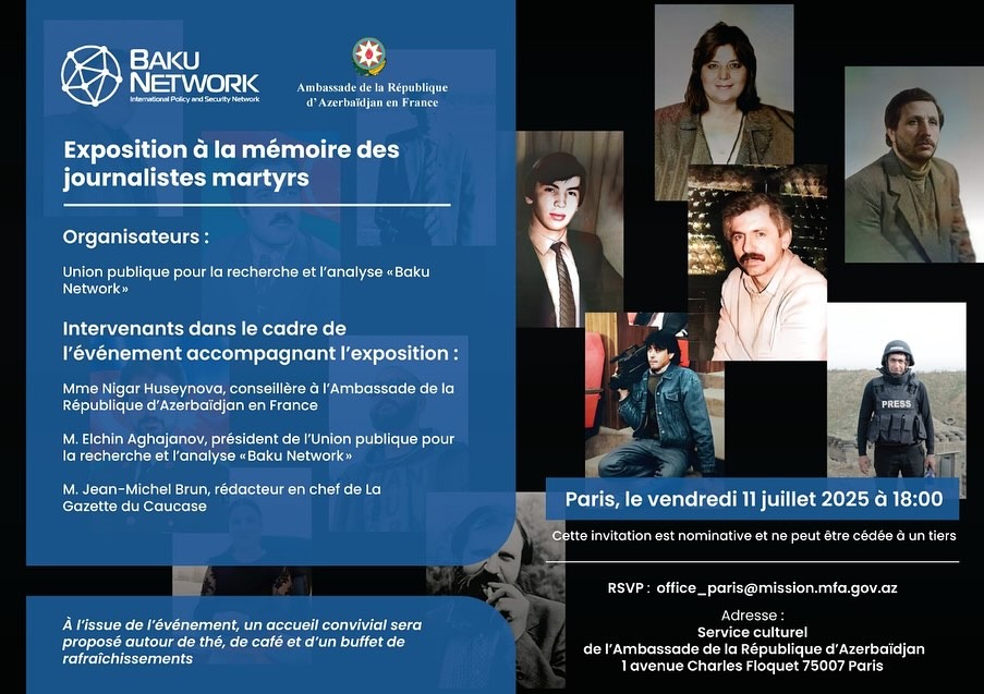 Azerbaijan’s Embassy in France and Baku Network organize exhibition in memory of fallen journalists (PHOTO)