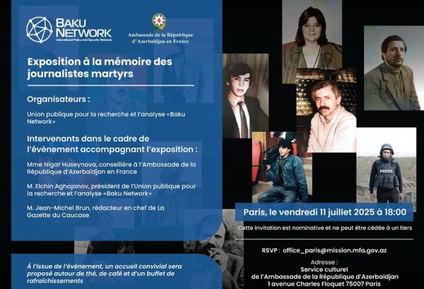 French guest on Paris exhibition honoring fallen Azerbaijani journalists: "Their voices are silenced, but not forgotten" (PHOTO)