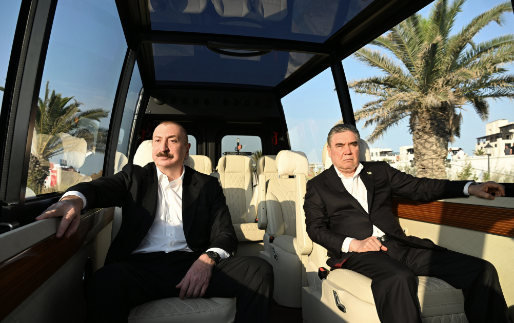 President Ilham Aliyev, Chairman of Halk Maslahaty of Turkmenistan visit Sea Breeze Resort (PHOTO/VIDEO)