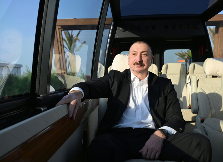 President Ilham Aliyev, Chairman of Halk Maslahaty of Turkmenistan visit Sea Breeze Resort (PHOTO/VIDEO)