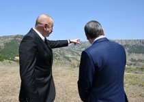 President Ilham Aliyev and Gurbanguly Berdimuhamedov posed for photo against backdrop of Dashalty village in Shusha district (PHOTO/VIDEO)
