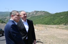 President Ilham Aliyev and Gurbanguly Berdimuhamedov posed for photo against backdrop of Dashalty village in Shusha district (PHOTO/VIDEO)