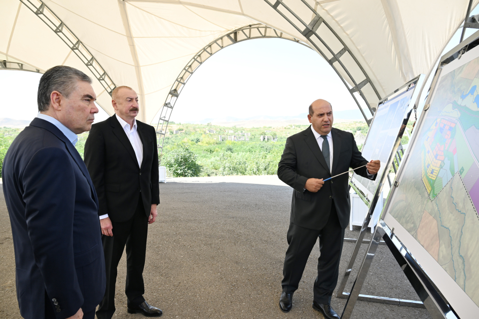 President Ilham Aliyev, Gurbanguly Berdimuhamedov visit destroyed areas of Fuzuli city (PHOTO)