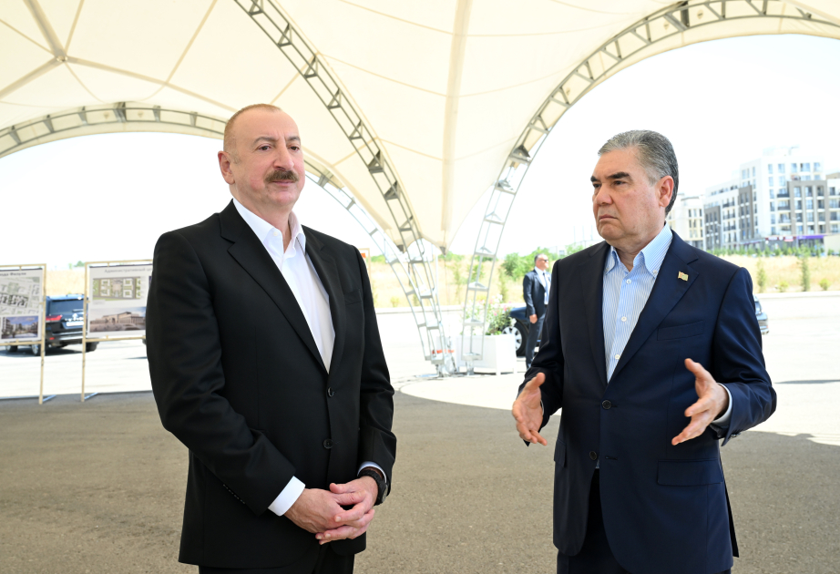 President Ilham Aliyev, Gurbanguly Berdimuhamedov visit destroyed areas of Fuzuli city (PHOTO)