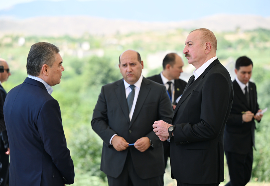 President Ilham Aliyev, Gurbanguly Berdimuhamedov visit destroyed areas of Fuzuli city (PHOTO)