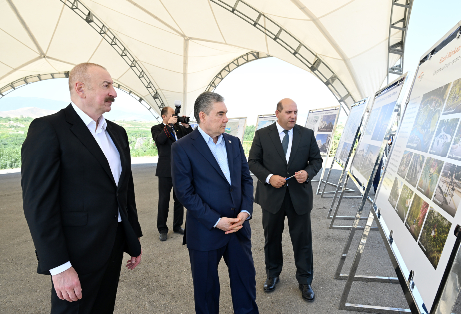 President Ilham Aliyev, Gurbanguly Berdimuhamedov visit destroyed areas of Fuzuli city (PHOTO)