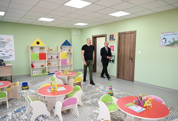 President Ilham Aliyev attends opening of nursery-kindergarten No. 1 in Aghdam city (PHOTO/VIDEO)
