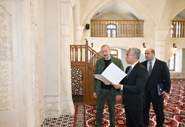 President Ilham Aliyev attends inauguration of restored historic mosque building in Aghdam’s Giyasly village (PHOTO/VIDEO)