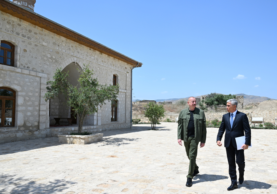 President Ilham Aliyev attends inauguration of restored historic mosque building in Aghdam’s Giyasly village (PHOTO)