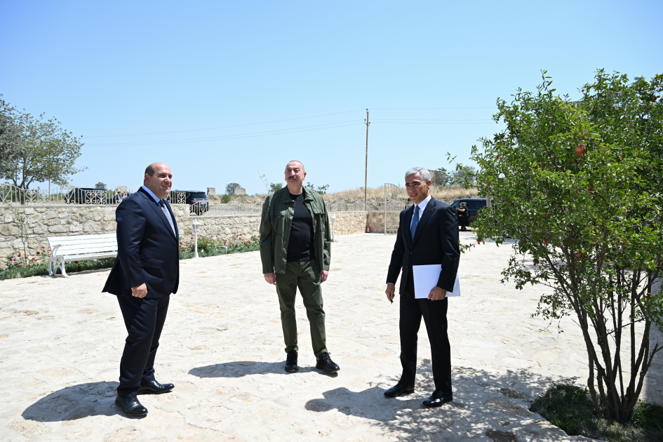 President Ilham Aliyev attends inauguration of restored historic mosque building in Aghdam’s Giyasly village (PHOTO)