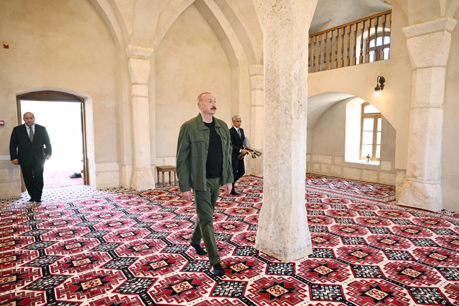 President Ilham Aliyev attends inauguration of restored historic mosque building in Aghdam’s Giyasly village (PHOTO)
