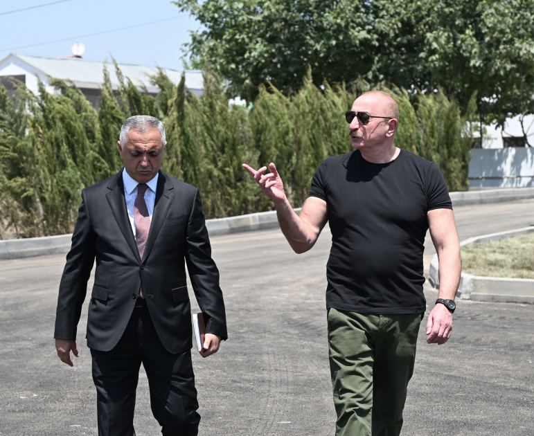 President Ilham Aliyev reviews restoration efforts in Khojaly’s Tazabina village (PHOTO)
