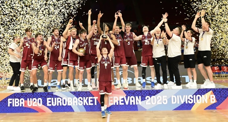 Latvia's U20 team enjoys gold and promotion after thrilling win over Croatia
