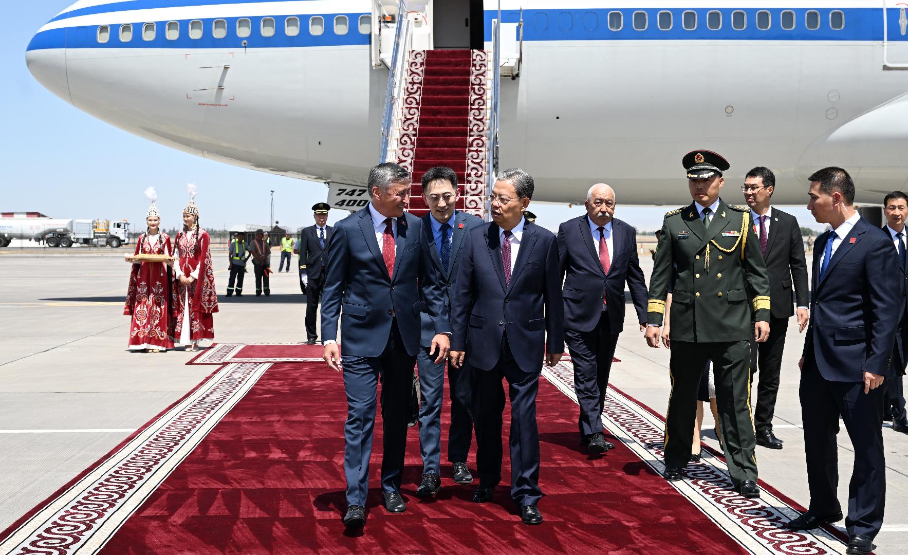 Speaker of Chinese parliament arrives in Kyrgyzstan