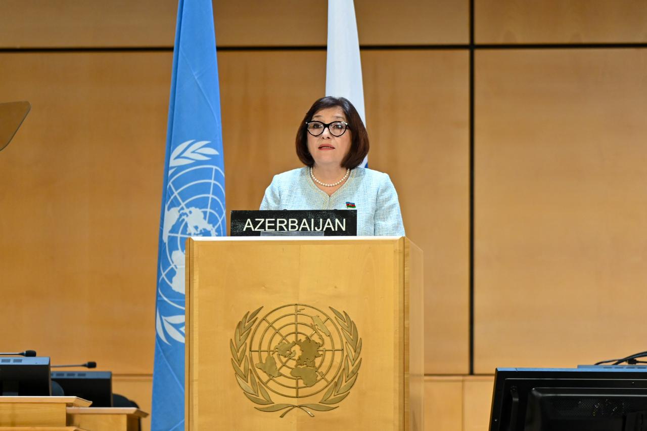 Azerbaijani parliament speaker addresses 6th World Conference (PHOTO)