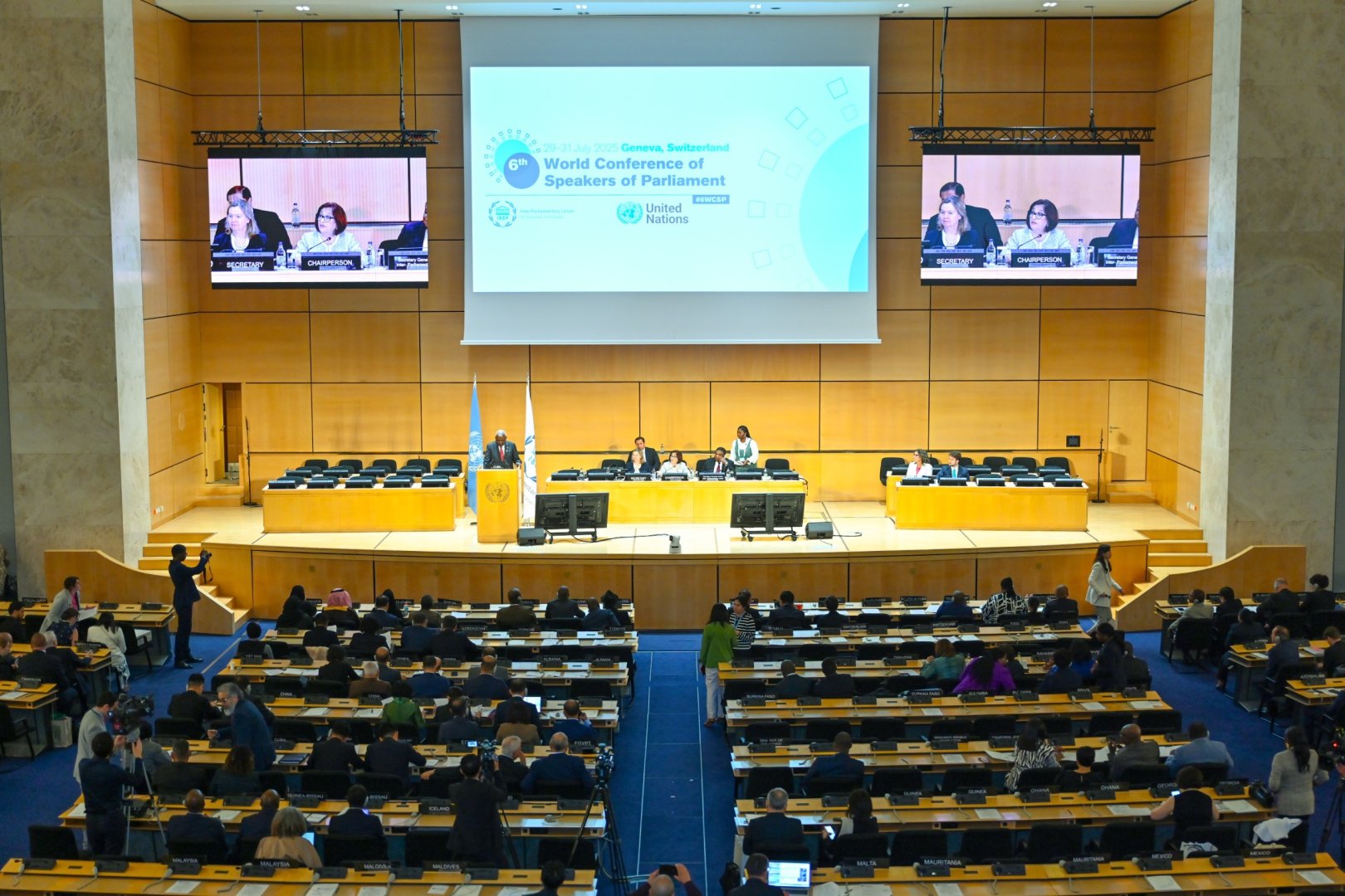 Azerbaijani Parliament head presides over second day of 6th World Conference of Speakers of Parliaments (PHOTO)
