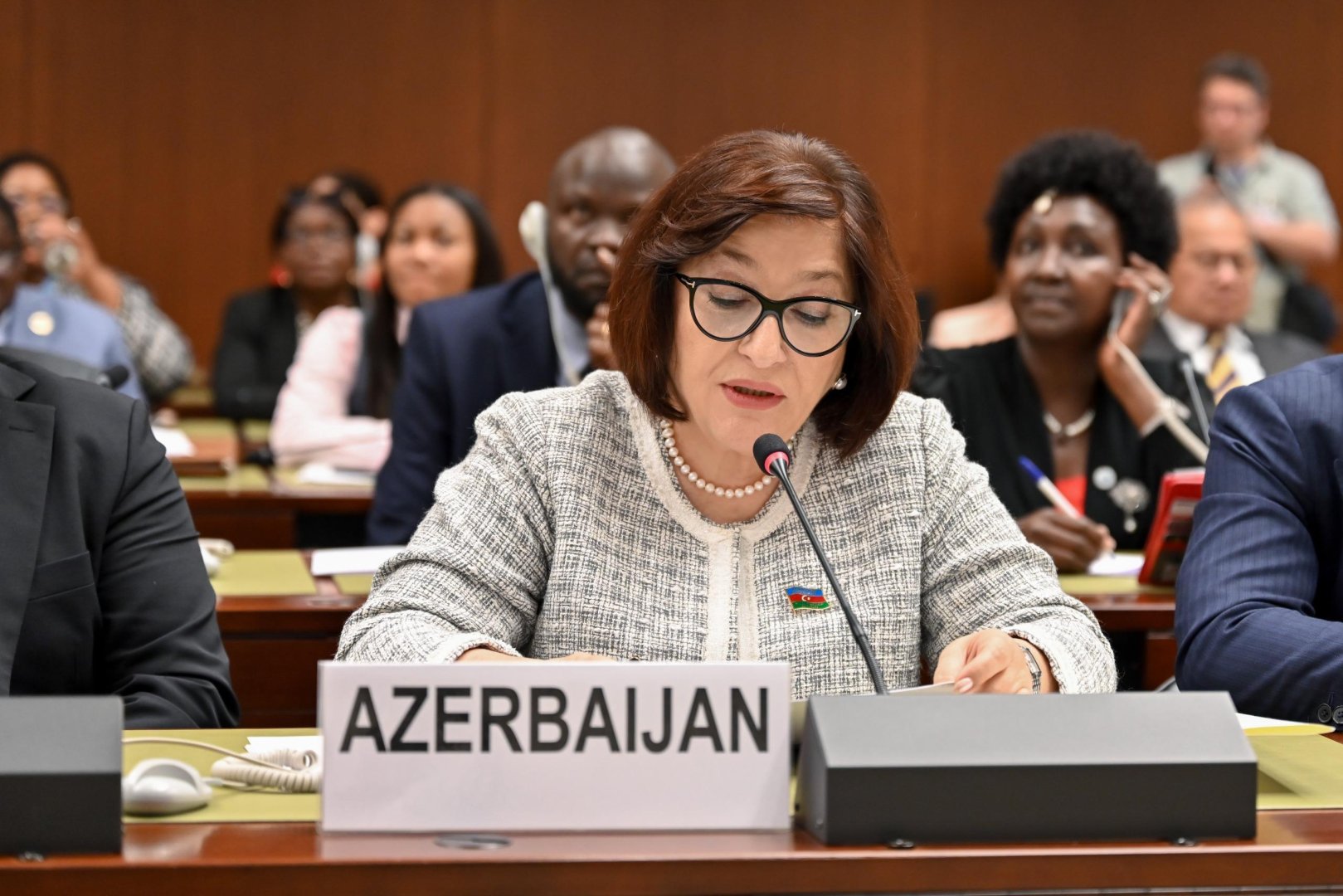 Azerbaijani Parliament head addresses panel discussion at 6th World Conference of Speakers of Parliaments (PHOTO)